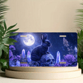 thumbnail image 6 of 1 Pcs 2D Flat License Plate Covers & Frames, Black Rabbit on a Skull under For Decorative Front, Waterproof For Decoration Aluminum License Plate Covers & Frames Cover For Men Women, 12" X 6", 6 of 7