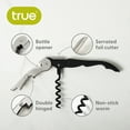 thumbnail image 3 of True TrueTap Soft Touch Black Double Hinged Waiter’s Corkscrew, Stainless Steel Wine Key with Foil Cutter, 3 of 8