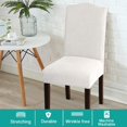thumbnail image 2 of Stretch Dining Chair Covers Chair Covers for Dining Room Set of 2 Chair Covers Slipcovers Chair Slipcovers Protectors Covers Dining Chairs, Feature Spandex Textured Checked Jacquard Fabric, Ivory, 2 of 7