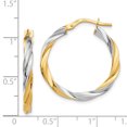 thumbnail image 2 of Beautiful 14K & Rhodium Twisted Hoop Earrings, 2 of 2