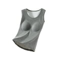 thumbnail image 2 of NJDVHB Undershirt pour Femmes, Hauts pour Femmes Tendance, Hauts Sans Manches pour Femmes Col Rond Uni Chaud Pyjamas en Flanelle Couche de Base Chemises, Gris Foncé, TTG, 2 of 3