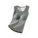 thumbnail image 2 of Ropa interior térmica para mujer, otoño e invierno, camiseta térmica de tirantes con cuello redondo y forro polar suave, sin mangas, de poliéster., 2 of 3