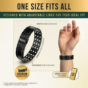 MagnetRX®Titanium Bracelet – Bracelets for Men – Premium Fold-over Clasp & Adjustable Length with Sizing Tool (Black)