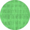 thumbnail image 1 of Ahgly Company Indoor Round Solid Emerald Green Modern Area Rugs, 7' Round, 1 of 4