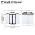 thumbnail image 3 of LoLado 6x8 FT Outdoor Metal Storage Sheds, Garden Sheds Waterproof with Lockable Doors, for Backyard, Lawn, White+Coffee, 3 of 6