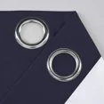 thumbnail image 2 of 2 Piece Grommet Top 100% Blackout Window Treatment Curtain Tiers Set, 27"W x 36"L - Navy, 2 of 3