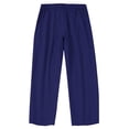 thumbnail image 6 of PNTUTB Men's Solid Color Linen Pleated Loose Elastic Waist Button Fly Zipper Casual Trousers with Multiple Pockets, 6 of 6