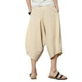 thumbnail image 5 of Zylarhe Casual Pants for Men, Men Summer Casual Mid Waist Loose Cropped Harem Pants With Pockets Khaki XXXXL, 5 of 7