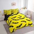 thumbnail image 2 of Feelyou Spooky Bat Twin Bedding, Cartoon Halloween Bedding Comforter Set, Yellow Black, Black Reversible, 7 Pieces, 2 of 7