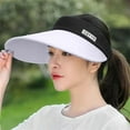 thumbnail image 2 of jiaxiM Sun Visors for Women Wide Brim Visor Packable Hats Adjustable UV Protection Summer Cap for Outdoor Sports, 2 of 8
