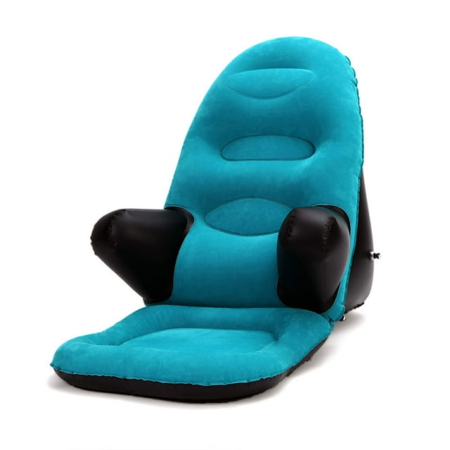 Graflsoa Ergonomic Inflatable Lounge Chair with Armrests for Outdoor Relaxation, Fishing, and Camping - Comfortable, Foldable, and Portable Design in Blue