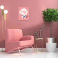 thumbnail image 5 of WFSposter Pig Poster Canvas Wall Art Pink Piggy Picture for Girls Room Bathroom Decor 12x15, 5 of 6
