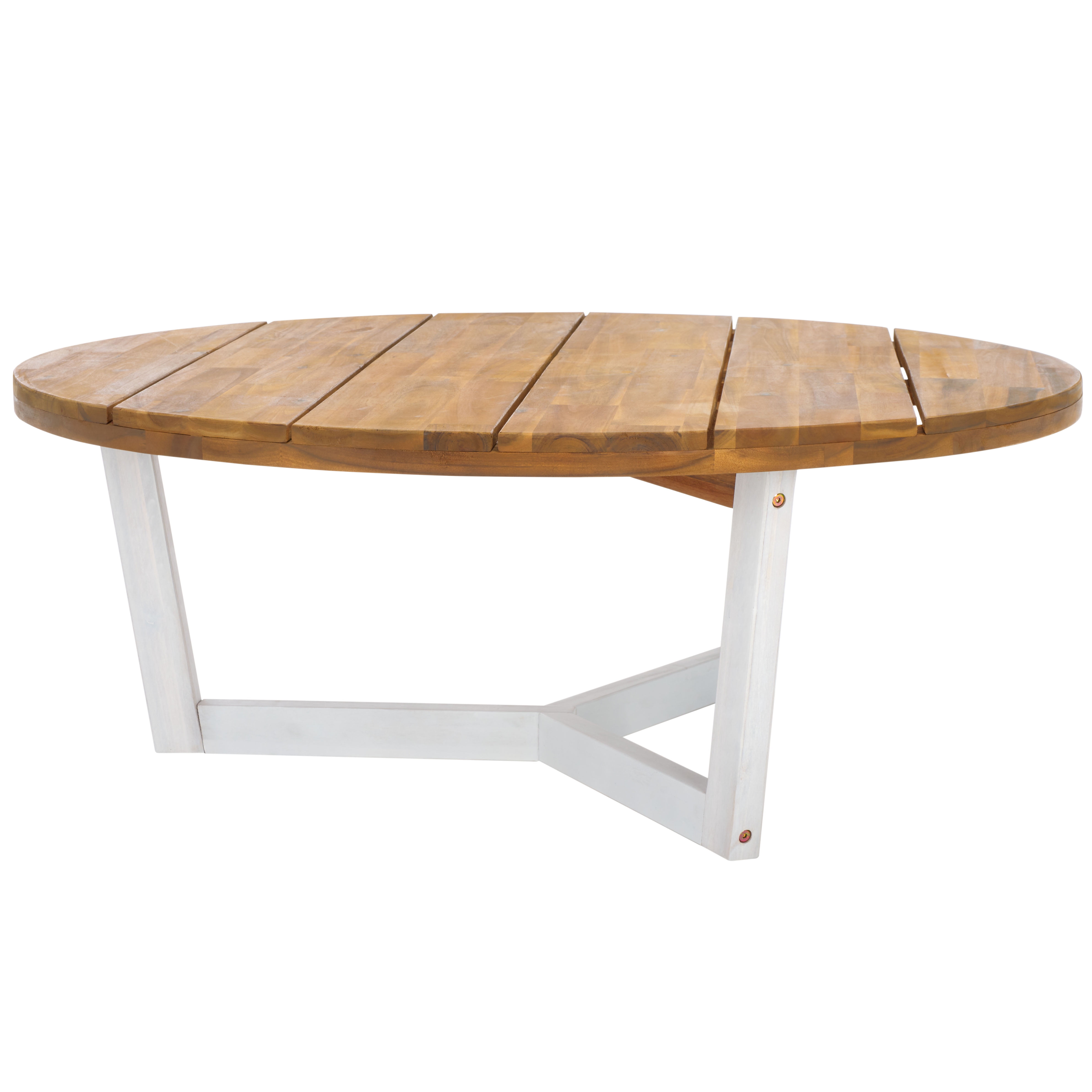 Safavieh Leo Modern Storage Acacia Wood Coffee Table, Natural/White