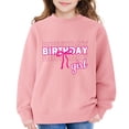 thumbnail image 2 of Youth Cute Bow Birthday Sweatshirt, Basic Crewneck Long Sleeve Shirt, Soft Breathable Fabric for Birthday Party Travel and Autumn Daily Wear Pink 150, 2 of 5