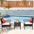 thumbnail image 5 of DORTALA 3 Piece Wicker Patio Furniture Set, Outdoor Conversation Bistro Sets with Rattan Chairs & Storage Table for Backyard Porch Garden Poolside, White, 5 of 9