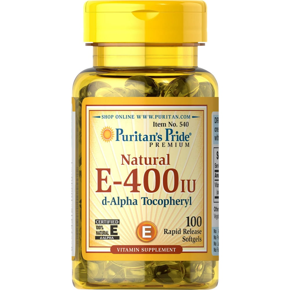 Puritan's Pride Vitamin E400 iu 100 Natural 100 Softgels Walmart