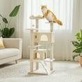 thumbnail image 4 of EDX 54" Cat Tree Tower for Indoor Cats, Multi-Level Pet Furniture with Sisal Scratching Post, Large Condo, Climbing Ladder, Kitten Toy, Beige, 4 of 9