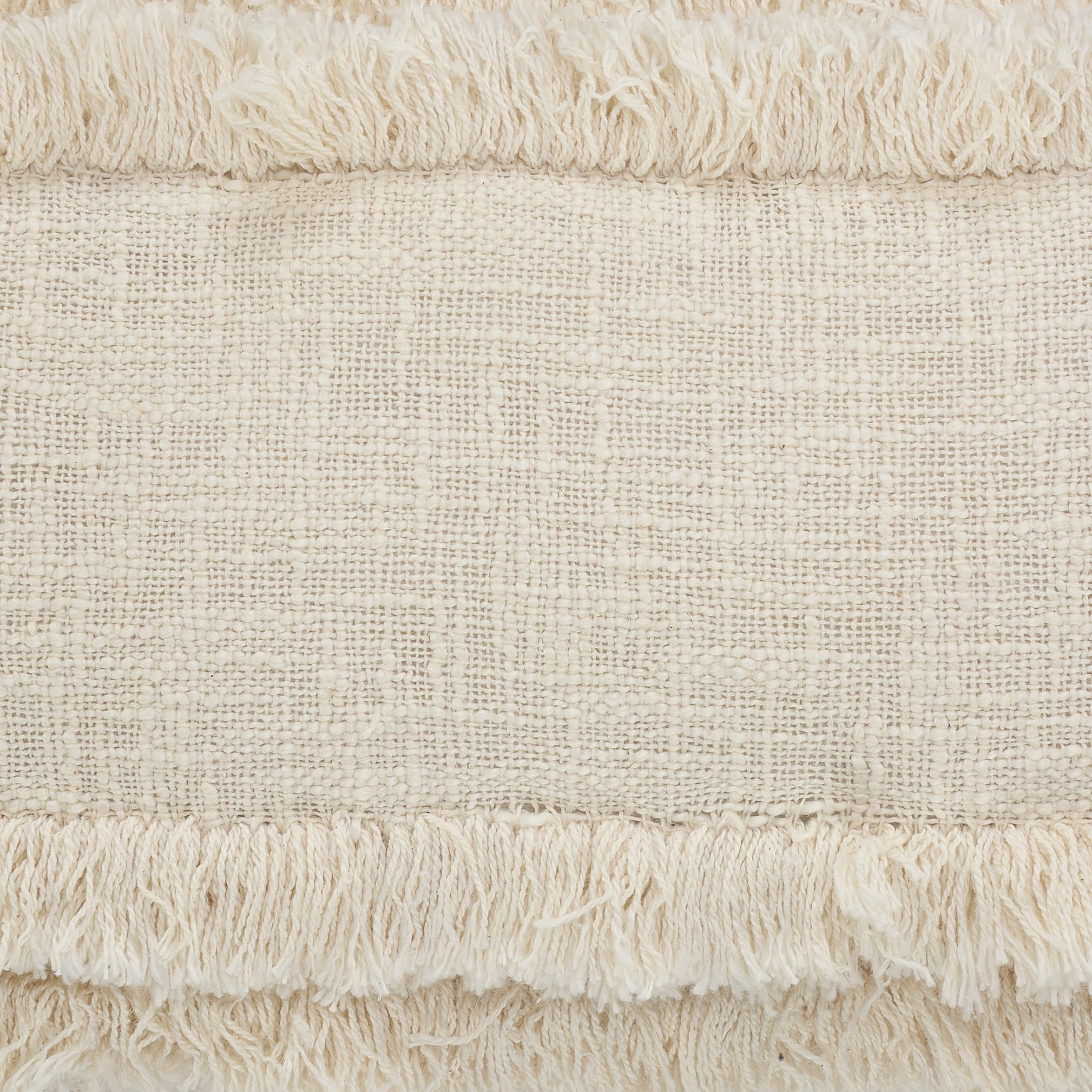 Ox Bay Sindy 14" x 36" Cream Striped Shag Cotton Adult Decorative Throw Pillow Cover