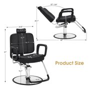 BarberPub All Purpose Hydraulic Barber Chair Salon Beauty Spa Chair Shampoo Recliner Black 2059
