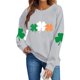 thumbnail image 5 of Suéteres de Manga Larga de Mujer con Cuello Redondo Impreso Suelto Casual para la Fiesta Del Día de San Patricio Y el Uso Diario, 5 of 6