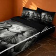 thumbnail image 2 of Erosebridal Halloween Dancing Witches Zipper Full Size Comforter Sets with Fitted Sheet and 2 Pillowcases, Spooky Moonlit Jungle Zipper Bedding Set for Boys Girls, Black Gray, Black Reversible, 2 of 7