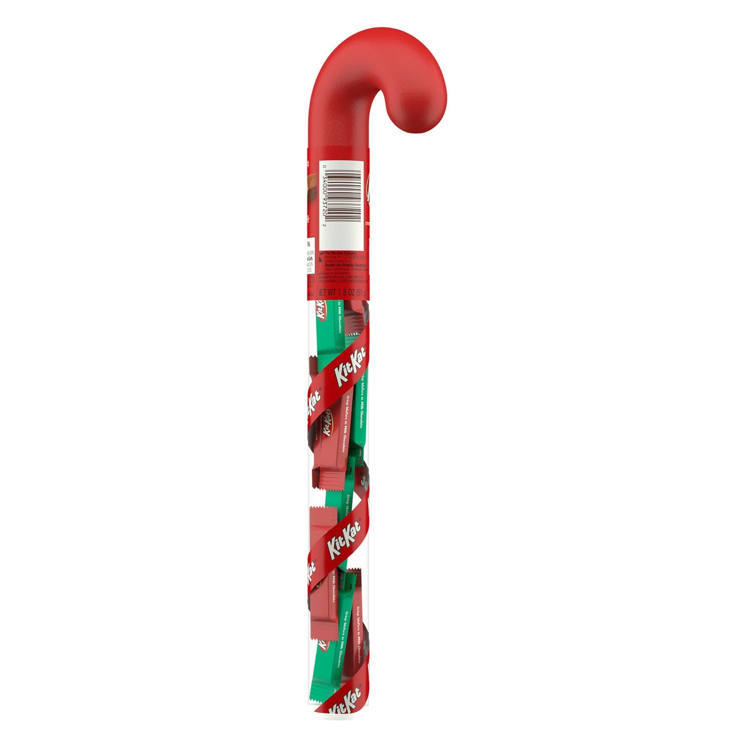 Kit Kat Miniatures Milk Chocolate Wafer Christmas Candy, Plastic Cane 1.8 oz