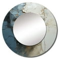 thumbnail image 2 of Designart "Meditative Minimalism I" Woman Abstract Round Mirror Wall Decor Modern - Large Beige Round Bathroom Mirror - Round Mirror - 29" x 29", 2 of 6