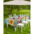 thumbnail image 4 of Fsddascl Yellow Sunflower Outdoor Tablecloth - 60x102 Inch Rectangle Dining Table Cover, Wildflower Vintage Country Oil Painting Waterproof Outdoor Table Cloth with Umbrella Hole & Zipper for Patio, 4 of 7