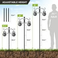 thumbnail image 2 of 76 Inch Adjustable Double Shepherds Hooks for Outdoor Heavy Duty, Two Sided Garden Bird Feeder Pole for Hanging Plant Baskets, Solar Lights, Weddings Decor, 2 of 6