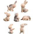 thumbnail image 1 of 7 piezas linda figura de conejo en miniatura animales personajes de conejo juguetes mini figura colección juego, decoración de pastel de conejo, planta, decoración del coche, 1 of 4