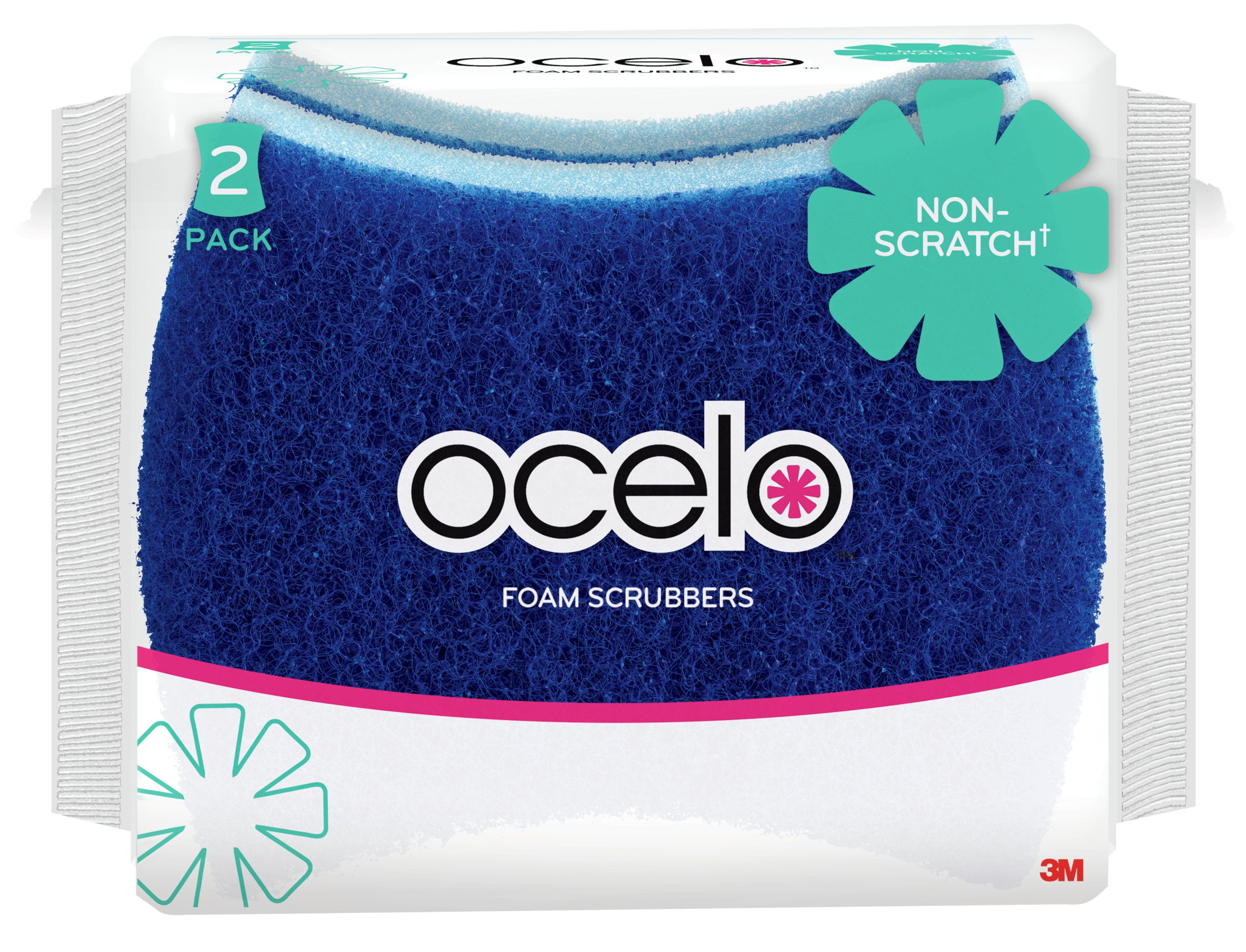ocelo NonScratch Foam Scrubber, (2 Count)