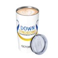 thumbnail image 3 of Vaso de acero inoxidable con lazo azul y amarillo para el mes de concientización sobre el síndrome de Down, taza térmica portátil de 20 oz con tapa, 3 of 7