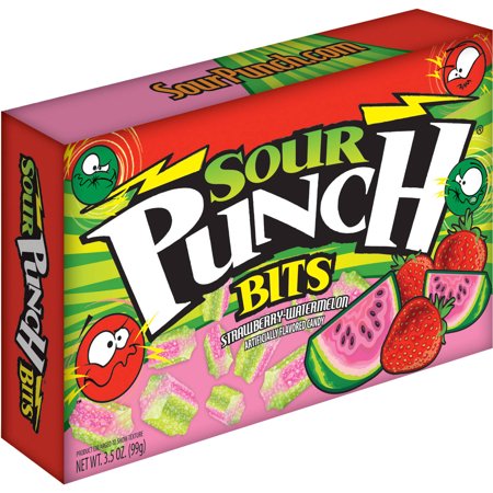 Sour Punch Bits Strawberry Watermelon Candy, 3.5 oz ...