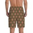 thumbnail image 3 of Kdxio Green and Pink Squares Print Mens Sleep Shorts Bottoms Soft Comfy Pajama Wear Pants with Drawstring Pockets, 3 of 7