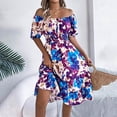 thumbnail image 2 of Vestido de Verano de Manga Corta para Mujeres V Cuello Suelto Vestido de Impresión, Vestido de Poliéster de Moda Sexy Casual para el Ocio, la Fiesta, la Fecha Y el Trabajo, 2 of 4