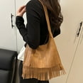 thumbnail image 2 of Women Casual Shoulder Bag Tassels Handbag Large Capacity Armpit Bag for Daily, 2 of 21