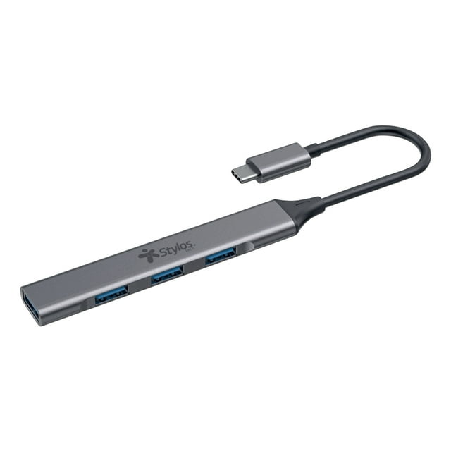 HUB USB Stylos de USB-C a 4 puertos USB 2.0. Color Gris. Stylos STCBHUB42G