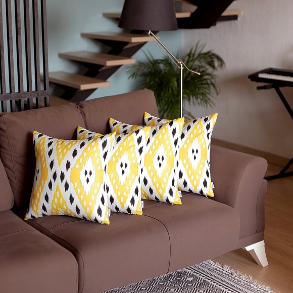 Ikat Decorative Square 18" Throw Pillow Cover (Set of 4)