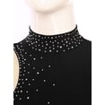 thumbnail image 4 of Alvivi Womens Sheer Mesh Dance Bodysuit Shiny Rhinestone Ballet Gymnastics Leotard Skating Dancewear Black XXL, 4 of 7