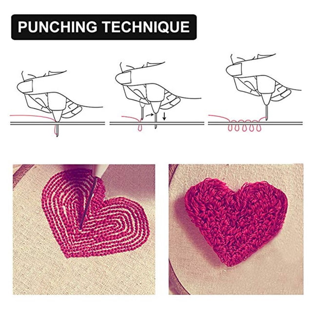 Embroidery Stitching Pen, Adjustable Embroidery Pen Set, DIY Stitching Tool with 3 Needle Sizes for Temporary Pattern Marking