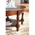 thumbnail image 5 of Gexpusm Oval Coffee Table, 2-Tier Solid Wood 46"L x 18"H with Storage Drawer, Vintage, Dark Brown, 5 of 6