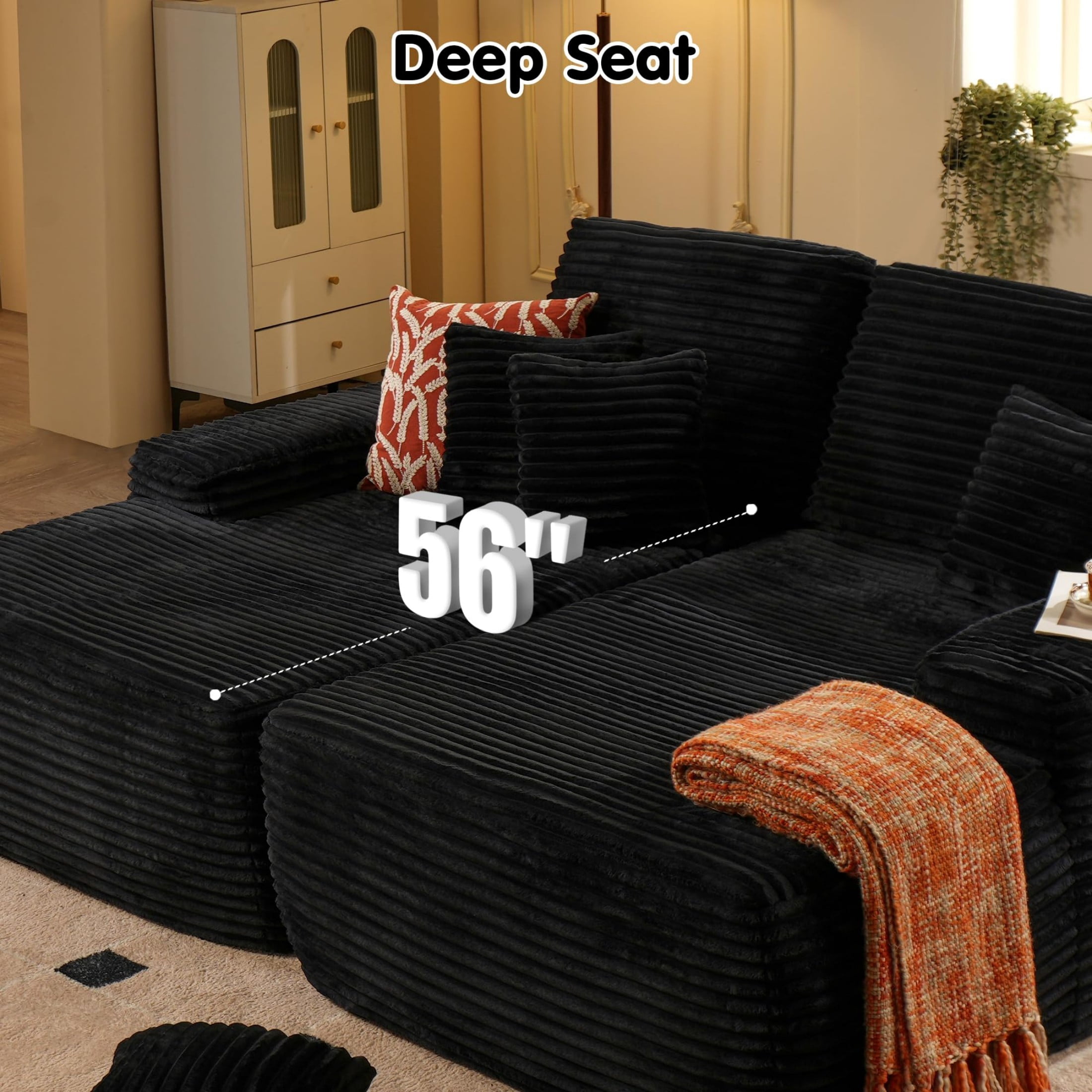 Gewnee Cloud Modular Sofa Chair,Deep Seat Convertible Floor Sofa Bed,Small Corduroy Couch with Spring & Foam for Living Room,Dorm or Cozy Corners
