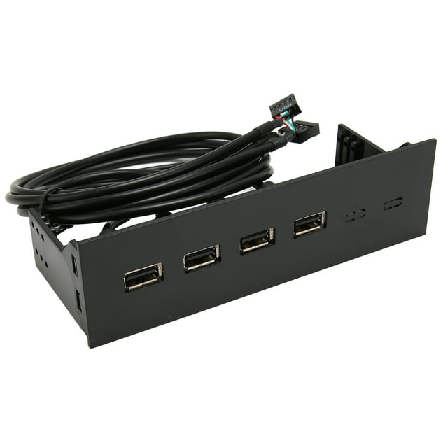 USB2.0 Hub Front Panel Optical Drive Front Panel Short Circuit Protection Sturdy Metal Construction 4 Ports With Screws For 5.25 Inch PC Computer Case