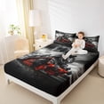 thumbnail image 4 of jejeloiu 3D Cool Train Full Size Sheets,Modern Desgin Bed Sheets,Black Red Sheet Sets For Boys Kids,Microfiber Bedroom Decor,4-Piece, 4 of 7