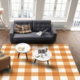 thumbnail image 3 of Area Rugs Indoor Non-Slip Rectangle Rug 2.7x5 Ft Orange Plaid Orange Gradient Line Check Geometric Rug Rubber Backing Floor Mats Non Shedding Home Decor Carpet for Entryway Living Room, 3 of 8