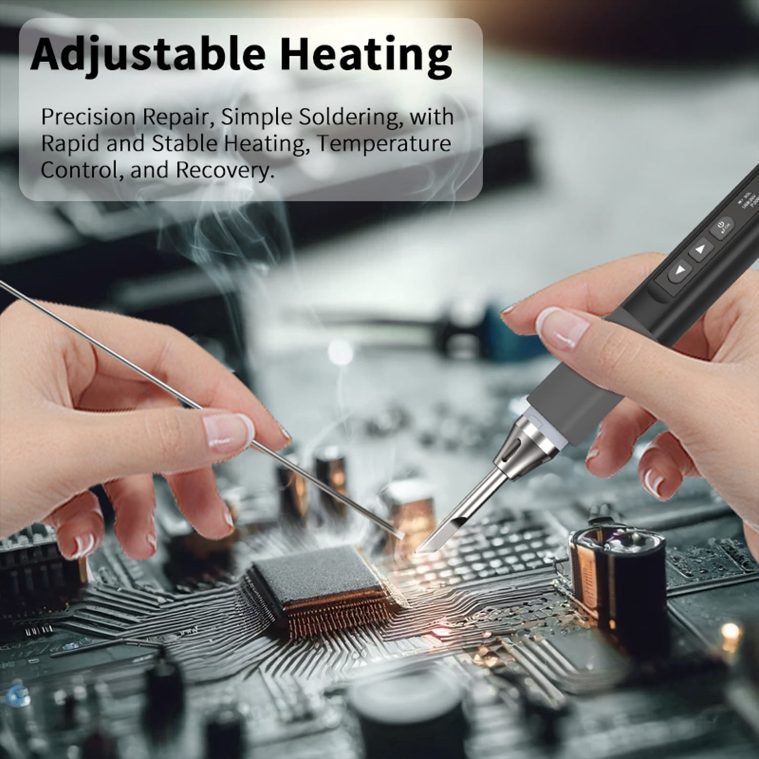 Electric Soldering Iron - 96W Precision Soldering with OLED Display, Rapid Heating, Adjustable Temperature, and PD/QC Protocol Charging