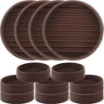 thumbnail image 6 of FUEENIRVA Furniture Casters Cups Black Furniture Wheel Caster Cups Brown Rubber 12 Pcs, 6 of 8