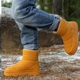 thumbnail image 2 of Otqutp Girls Boys Mid Calf Chunky Winter Snow Boots Kids Water-Resistant Non-Slip Thicken Warm Fuzzy Outdoor Hiking Shoes, 2 of 8