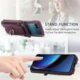 thumbnail image 3 of ELEHOLD Wallet Case for Motorola Razr 2024 ,Shockproof Leather Card Cash Slots Flip Kickstand Protective Wallet Case with Shoulder Strap / Lanyard for Motorola Razr 2024 ,Darkpurple, 3 of 8