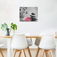 thumbnail image 2 of Bamboo and Pink Floral Wall Art for Bathroom Water Lily and Grey Zen Stone Canvas Wall Art Wall Paintings Home Decor Spa Wall Pictures for Living Room Bedroom Office Ready To Hang, 16x12 Inch, 2 of 6